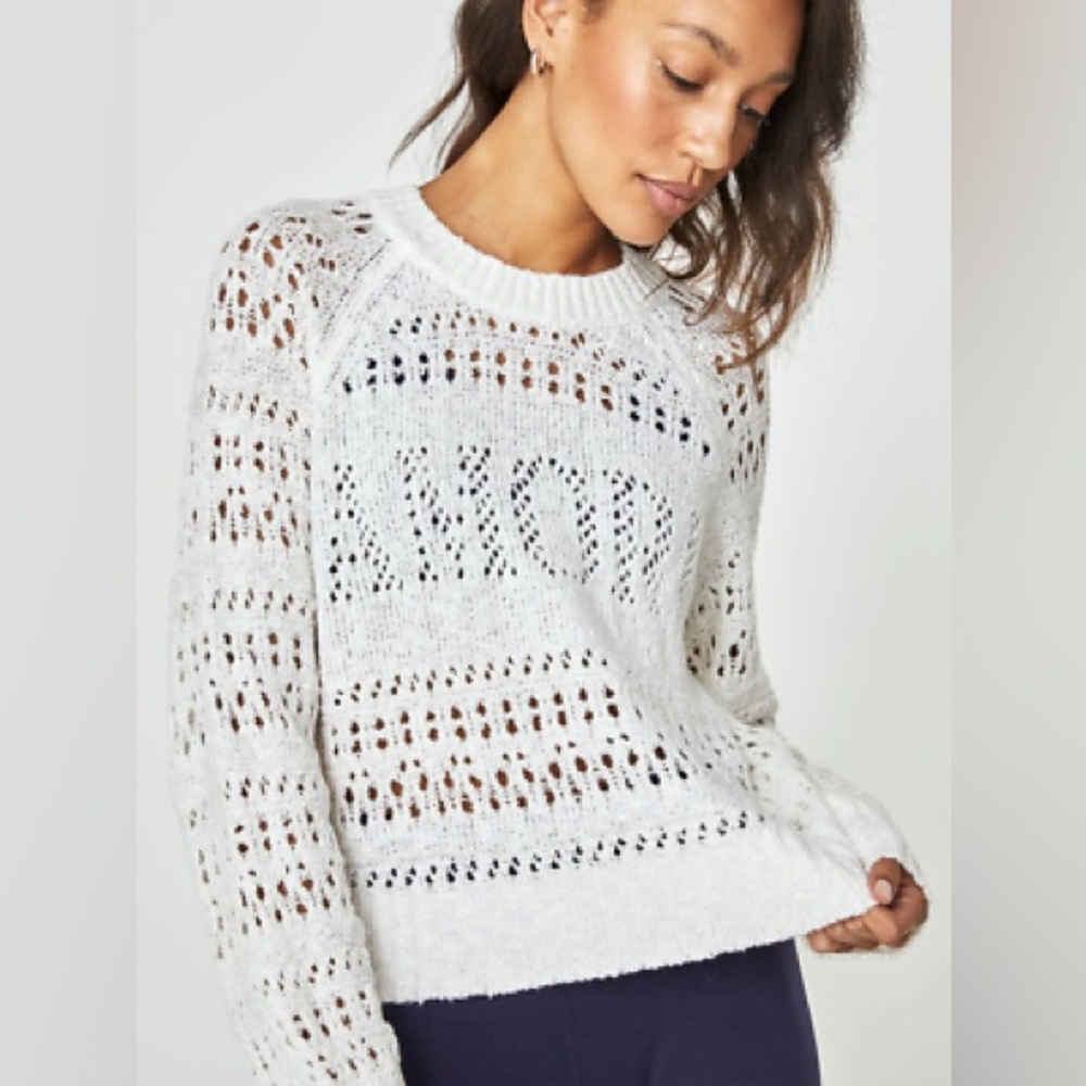 Spiritual Gangster Distressed Cream Knit Sweater - Picture 1 of 8